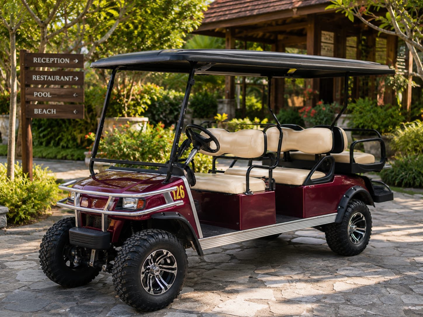 Family 6-Seater golf cart β Tropical Golf Cart Rentals Placencia